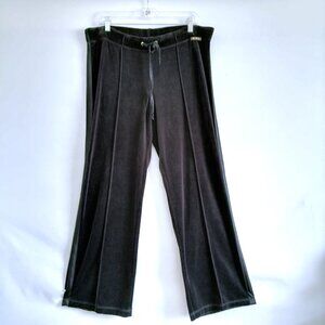 New York Laundry Womens Black Drawstring Waist Wide Leg Trouser Pants Size L